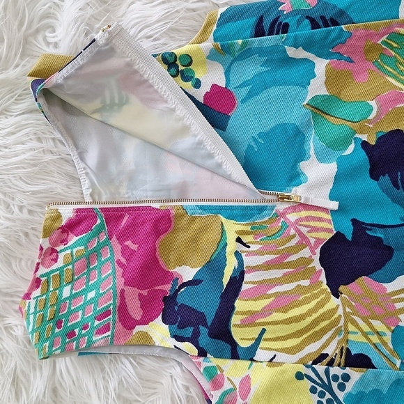 Crewcuts Drop Waist Ruffle Hem Dress in Seaside Floral - Picture 7 of 15